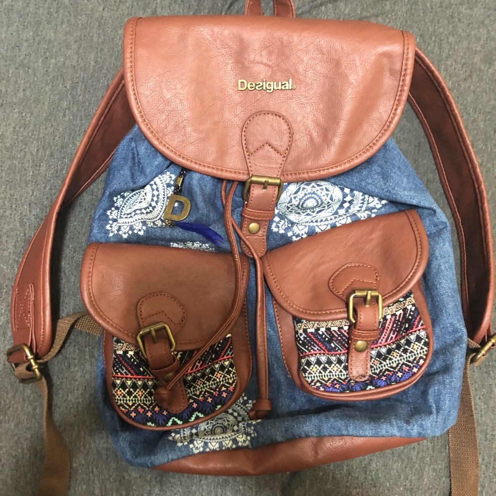DESIGUAL JEAN LEATHER BACKPACK